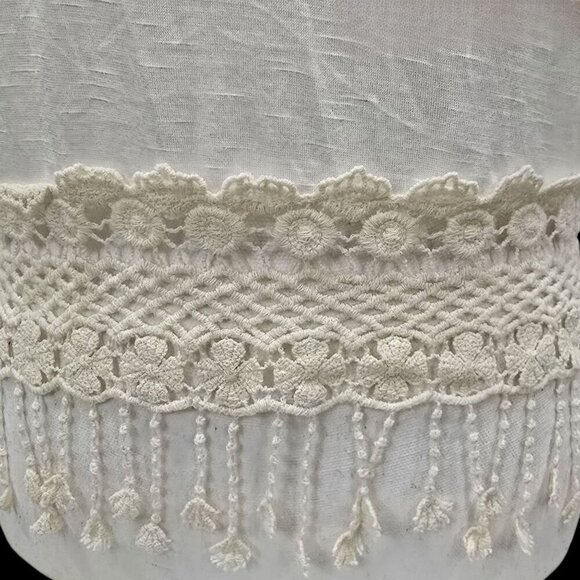 Poetry ✦ White Boho Crochet Tank ✦ Tassel Hem w/ Halter Neck Size S - Picture 5 of 8